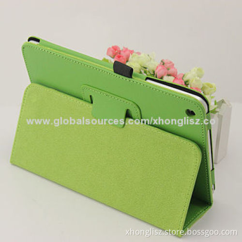 Soft PU leather case for iPad mini, various color options, with folding stand design